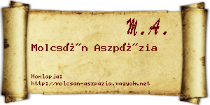Molcsán Aszpázia névjegykártya